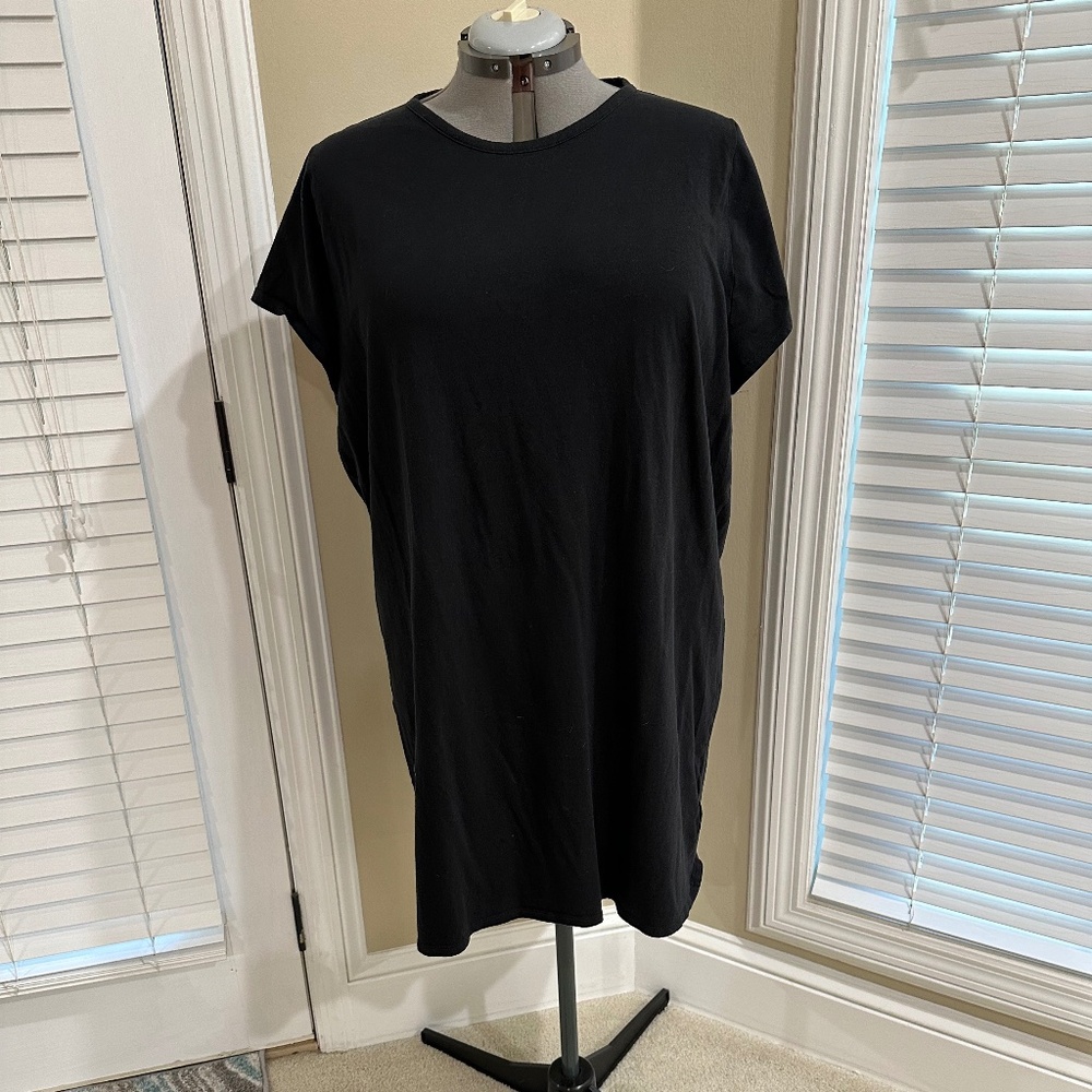 J. Crew Perfect Short Sleeve T-Shirt Dress, Black, Size 3X